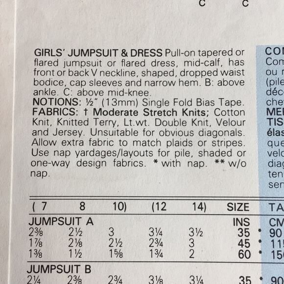 Vintage Butterick Classics 1987 Sewing Pattern 4900 Girl's Jumpsuit/Dress 7-8-10 - Picture 10 of 13